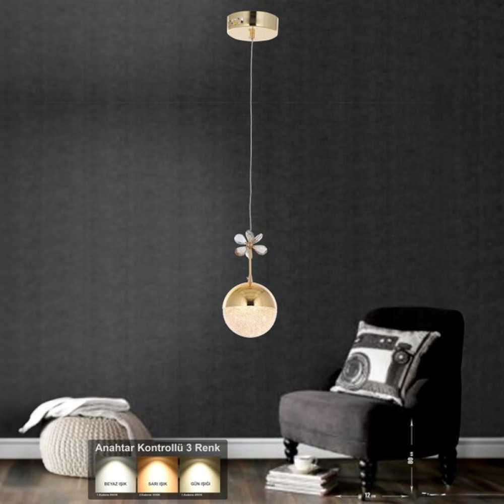 Supply Home Modern Sarkıt 3 Renk Toplu LED Avize - Gold Avize Fiyatı