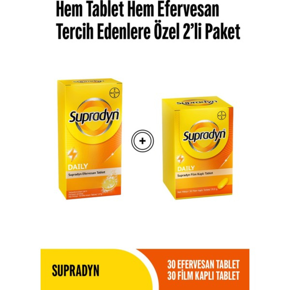 Supradyn 30 Efervesan Tablet+ 30 Film Kaplı Tablet Protein Tozları Fiyatı