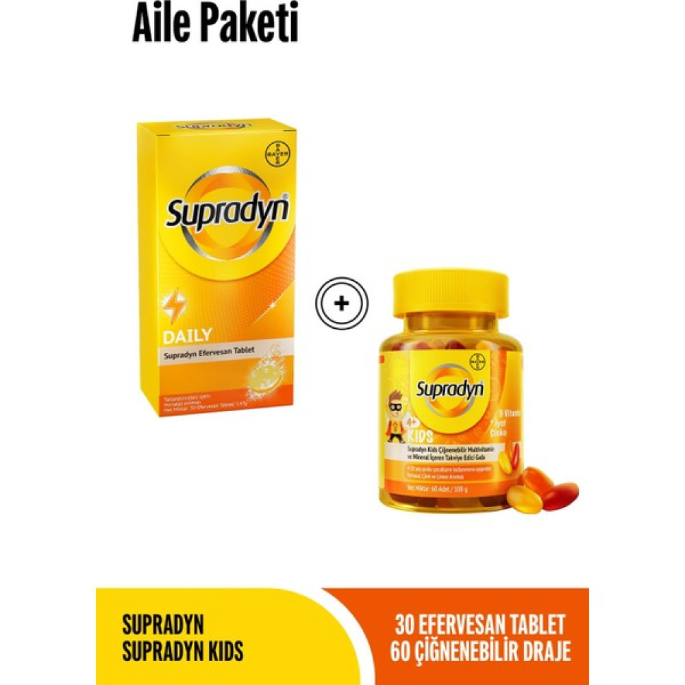 Supradyn 30 Efervesan Tablet+ Supradyn Kids Aile Paketi Protein Tozları Fiyatı