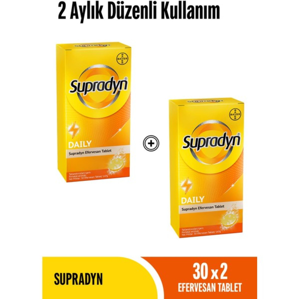 Supradyn 30x2 Efervesan Tablet 2 Aylık Düzenli Kullanım Protein Tozları Fiyatı