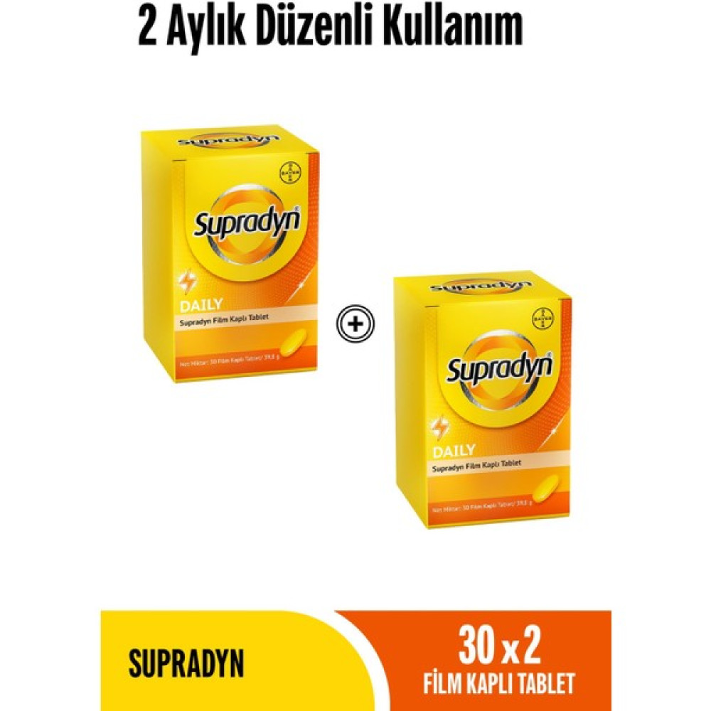 Supradyn 30x2 Film Kaplı Tablet 2 Aylık Düzenli Kullanım Protein Tozları Fiyatı