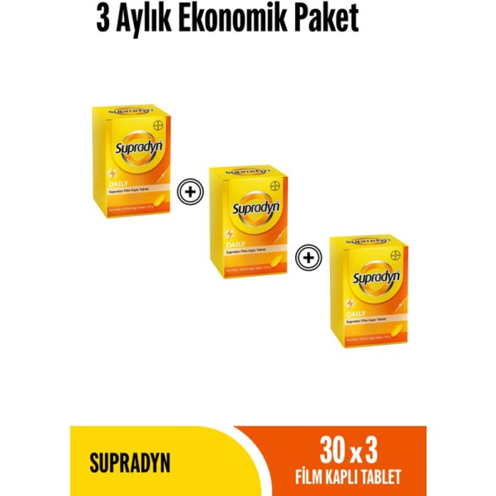 Supradyn 30x3 Film Kaplı Tablet 3 Aylık Ekonomik Paket Protein Tozları Fiyatı