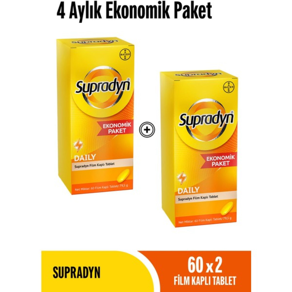 Supradyn 60x2 Film Kaplı Tablet 4 Aylık Ekonomik Paket Protein Tozları Fiyatı