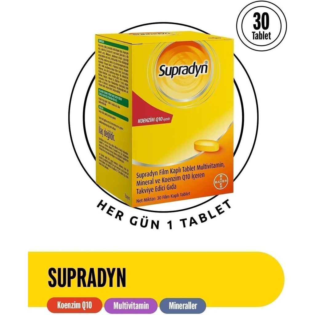 Supradyn Daily Koenzim Q10 -- 30 Tablet Sporcu Besini & Supplementler Fiyatı