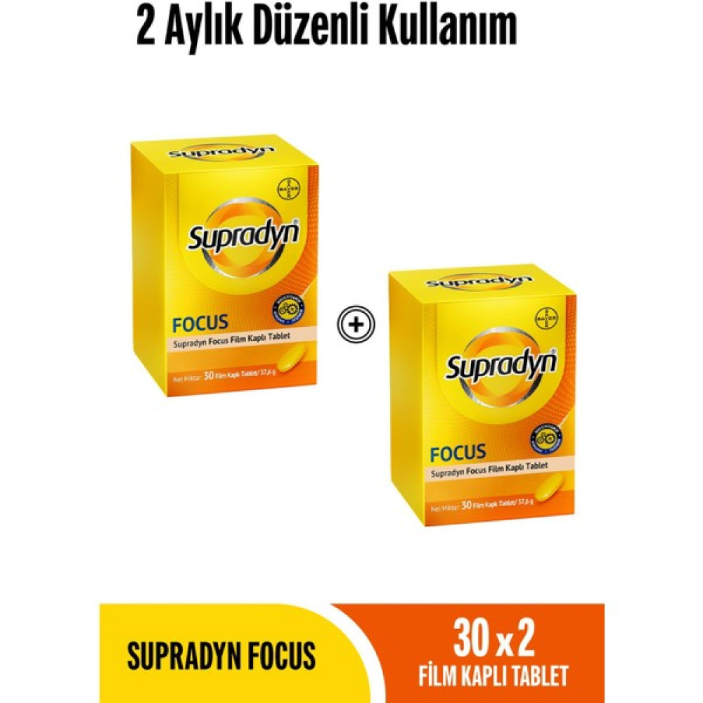 Supradyn Focus 30x2 Film Kaplı Tablet 2 Aylık Düzenli Kullanım Protein Tozları Fiyatı