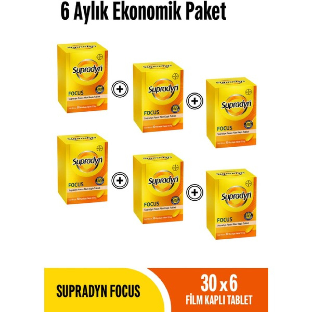 Supradyn Focus 30x6 Film Kaplı Tablet 6 Aylık Ekonomik Paket Protein Tozları Fiyatı