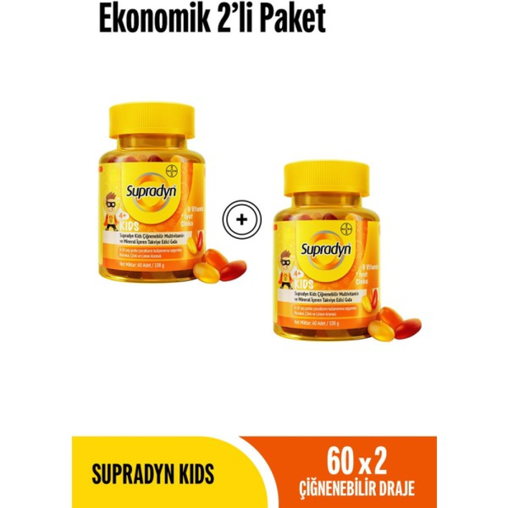 Supradyn Kids 60x2 Ekonomik 2'li Paket Protein Tozları Fiyatı