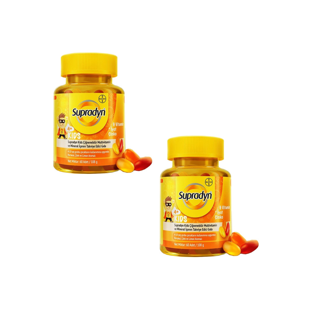 Supradyn Kids Multivitamin Ve Mineral Içeren Çiğnenebilir 60 Tablet 2 Adet Sağlık / Diyet Fiyatı