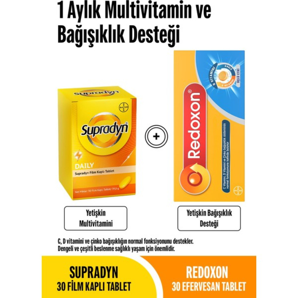 Supradyn Supradyn+ Redoxon 1 Aylık Multivitamin Ve Desteği Protein Tozları Fiyatı