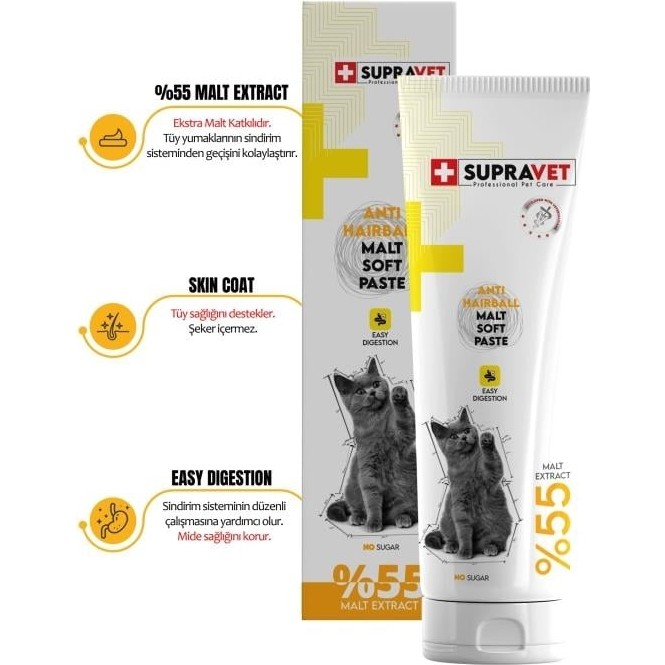 Supravet Anti Hairball Kediler için Malt Macun 100 G Evcil Hayvan Ürünleri Fiyatı