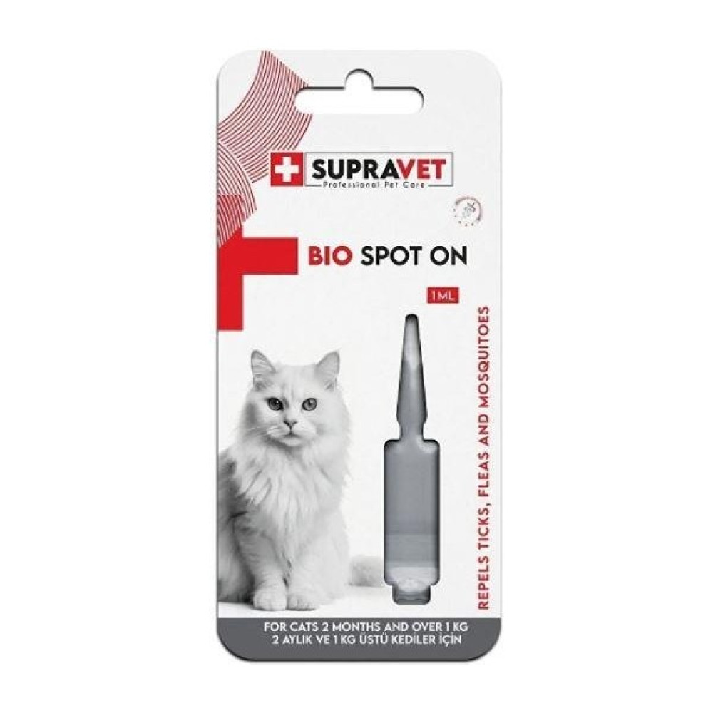 Supravet Kedi Deri ve Tüy Bakım Dış Parazit Için Bitkisel Damla 1 ml - Bej Evcil Hayvan Ürünleri Fiyatı