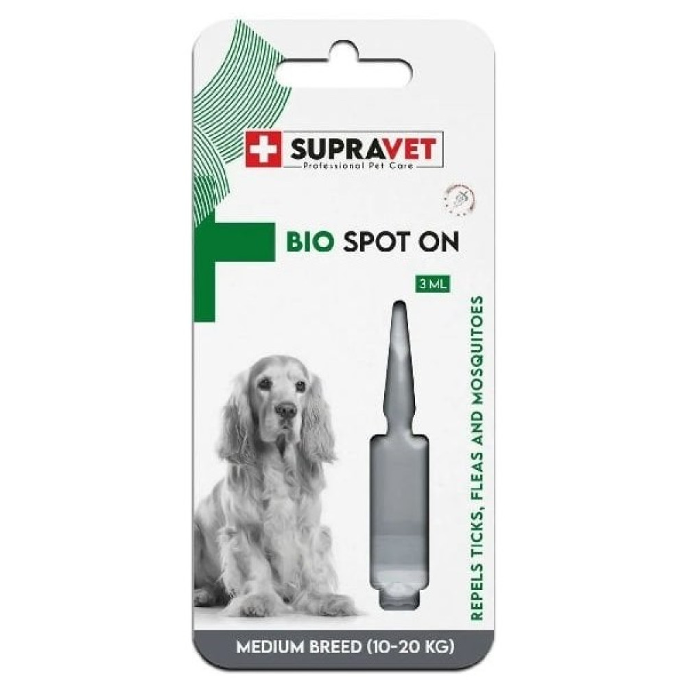 Supravet Orta Irk Köpek Deri ve Tüy Bakım Yağı Bit Pire Kene Dış Parazit Ense Damlasi 10-20 kg Evcil Hayvan Ürünleri Fiyatı