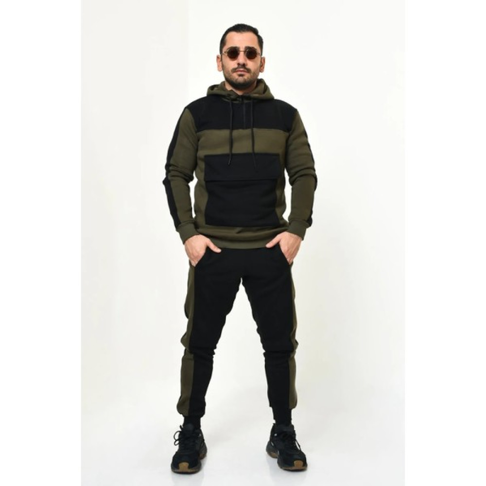 Supremacy Erkek Army 1900 Eşofman Takım Tapered Siyah (Yeşil Kombin) Erkek Eşofman Fiyatı