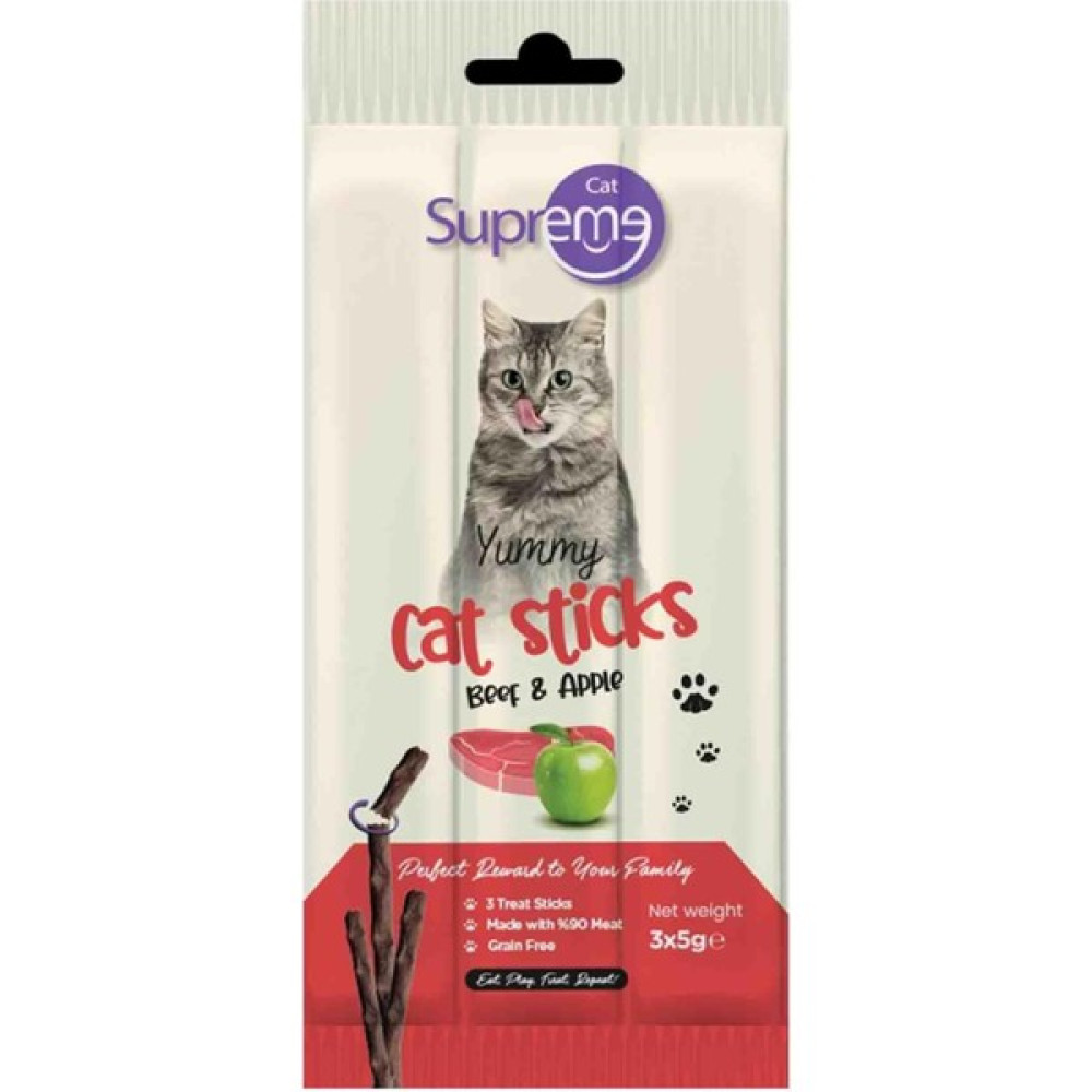 Supreme Cat Sığır Etli ve Elmalı Kedi Ödül Çubuğu 3 x 5 gr Evcil Hayvan Ürünleri Fiyatı