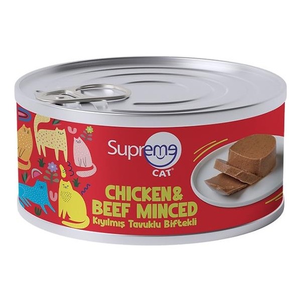 Supreme Cat Tavuklu ve Biftekli Kıyılmış Yetişkin Konserve Kedi Maması 85GR Evcil Hayvan Ürünleri Fiyatı