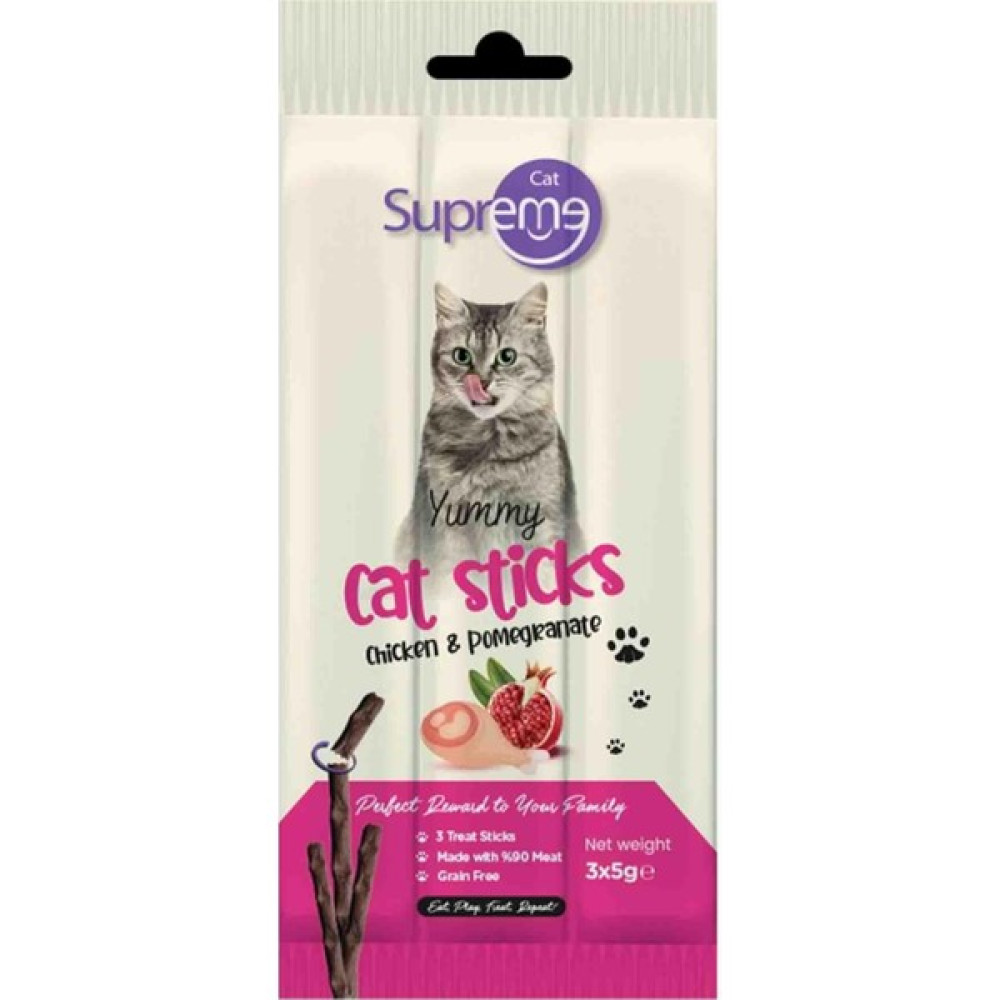 Supreme Cat Tavuklu ve Narlı Kedi Ödül Çubuğu 3X5GR Evcil Hayvan Ürünleri Fiyatı