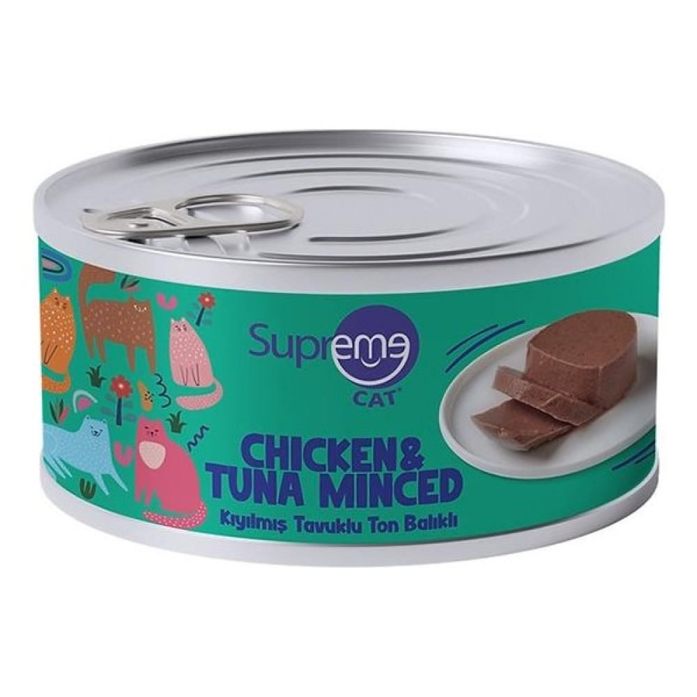 Supreme Cat Tavuklu ve Ton Balıklı Kıyılmış Yetişkin Konserve Kedi Maması 85GR Oto Boyaları Fiyatı