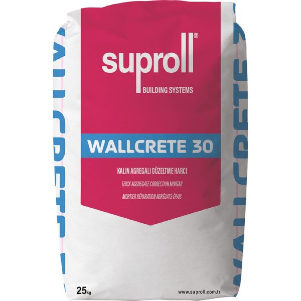 Suproll Wallcrete 30 Kalın Agregalı Tamir Harcı - 1 Adet Dış Cephe Yalıtım Malzemeleri Fiyatı