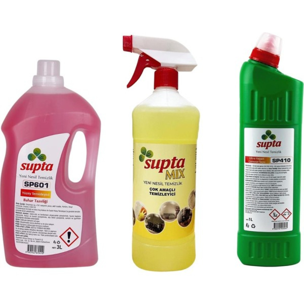Supta Genel Temizleyici Set Genel Temizlik Maddesi 1 Lt - Yüzey Temizleyici 3 Lt - Çamaşır Suyu 1 Lt Oto Boyaları Fiyatı