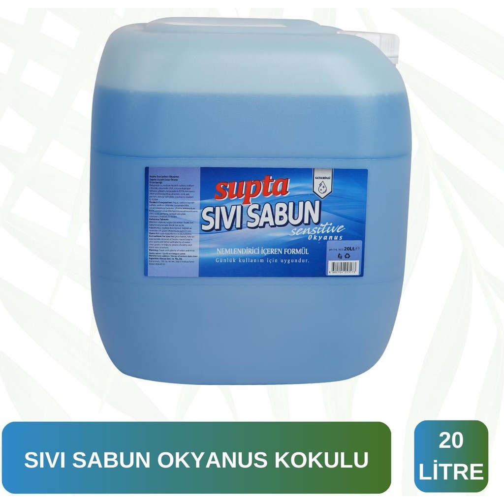 Supta Okyanus Ferahlığı Sıvı Sabun 20 Litre Nemlendirici Özellikli Hassas Ciltler İçin Diğer Fiyatı
