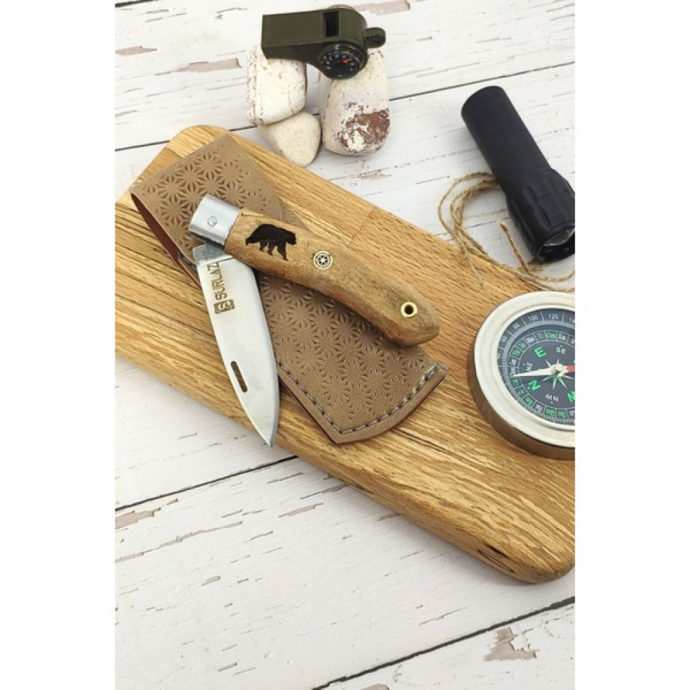 SürLaz Ayı Motif El Yapımı Kamp Çakısı Outdoor Bıçak Oto Boyaları Fiyatı