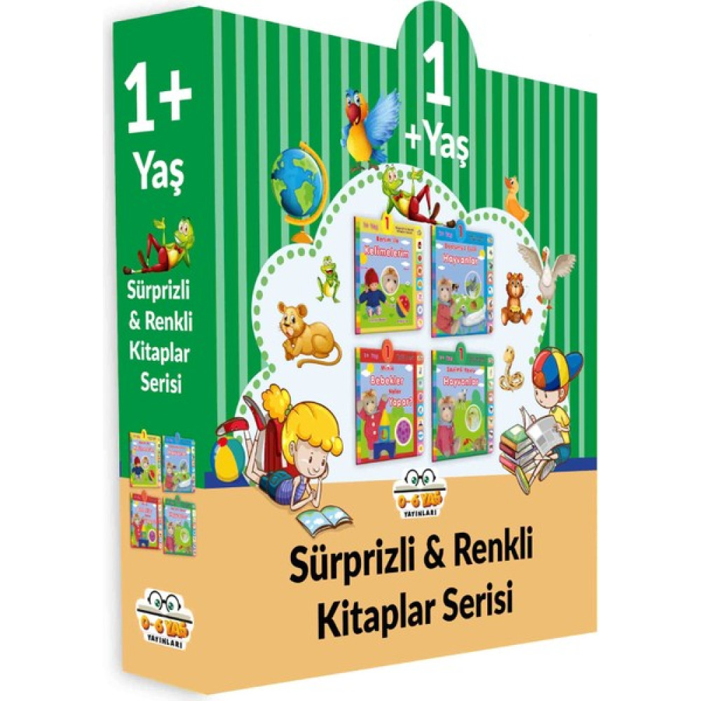 Sürprizli ve Renkli Kitaplar Seti - 4 Kitap (1+Yaş) Okul Öncesi Eğitici & Öğretici Kitaplar Fiyatı