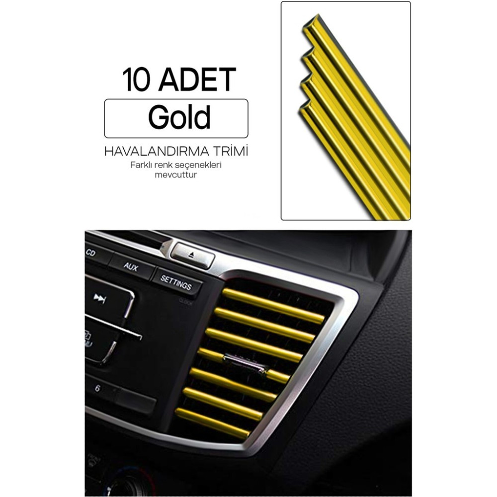 ŞüsCarOto Aksesuar Araç Içi Klima Havalandırma Izgarası Dekoratif Şerit Trim Seti Gold Araba & Motorsiklet Aksesuarı Fiyatı