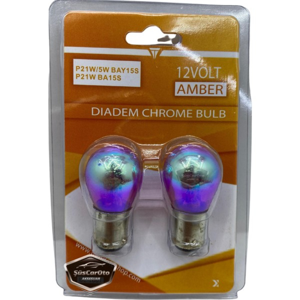ŞüsCarOto Aksesuar Diadem Ampul Krom Amber Çift Duy Park Sinyal Stop Ampulü 1016 12V21/5W Turuncu Işık P21W Düz Tırnak 2'li Takım Oto Aydınlatma Fiyatı