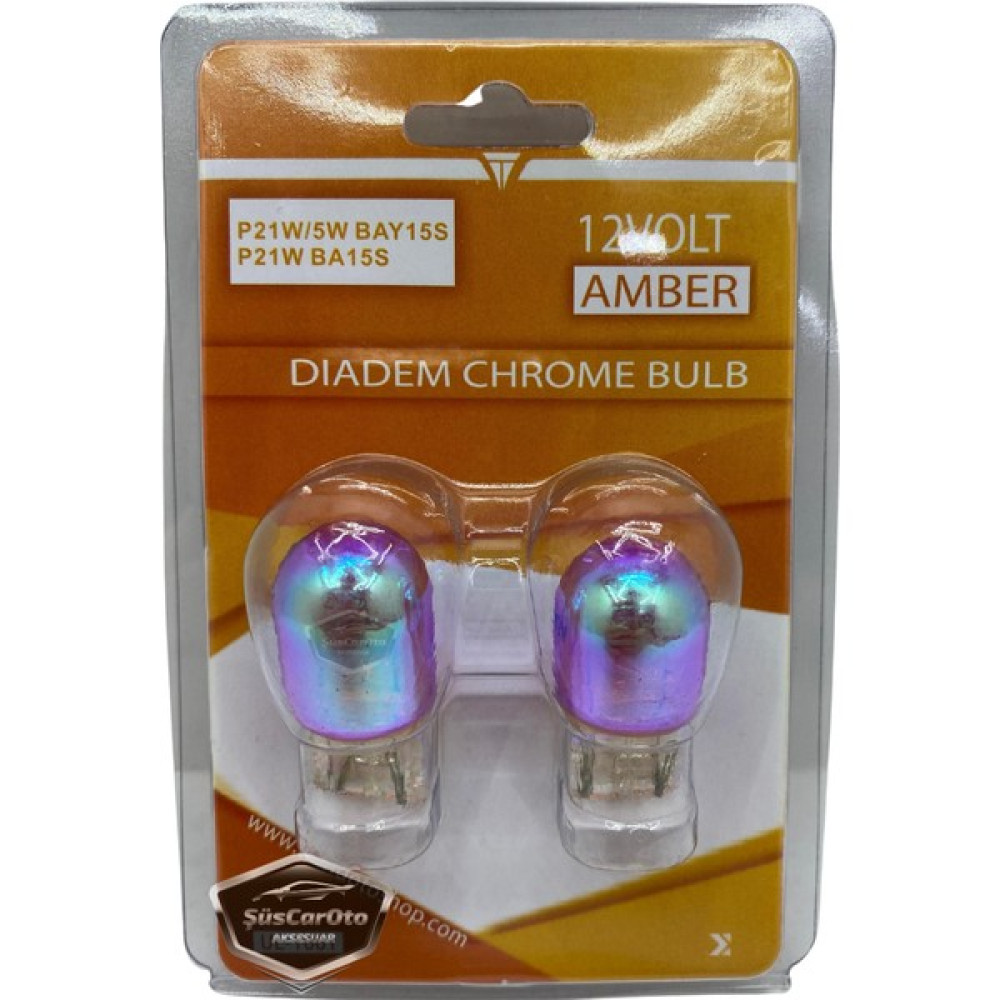 ŞüsCarOto Aksesuar Diadem Ampul Krom Amber Park Sinyal Ampulü Gündüz Farı T20 WY21/5W 12V Turuncu Işık Colormatik 2'li Takım Oto Aydınlatma Fiyatı
