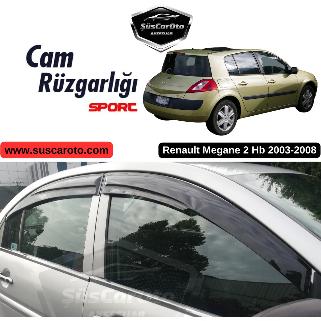 ŞüsCarOto Aksesuar Renault Megane 2 Hb 2003-2008 Uyumlu Mugen Cam Rüzgarlığı Seti Piano Black 4'lü Araba & Motorsiklet Aksesuarı Fiyatı