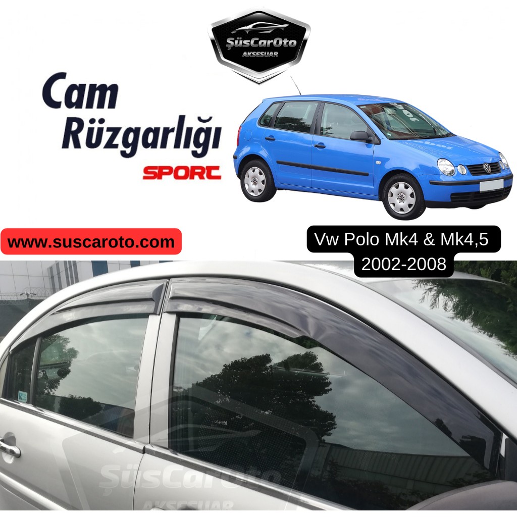ŞüsCarOto Aksesuar Vw Polo Mk4-4.5 2002-2008 Uyumlu Mugen Cam Rüzgarlığı Seti Piano Black 4'lü Araba & Motorsiklet Aksesuarı Fiyatı