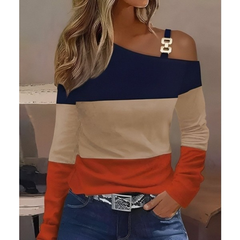 Süsen Lingerie Kadın Uzun Kollu Tek Omuz Düşük Askı Aksesuar Detay Viskon Bluz Bluz Fiyatı