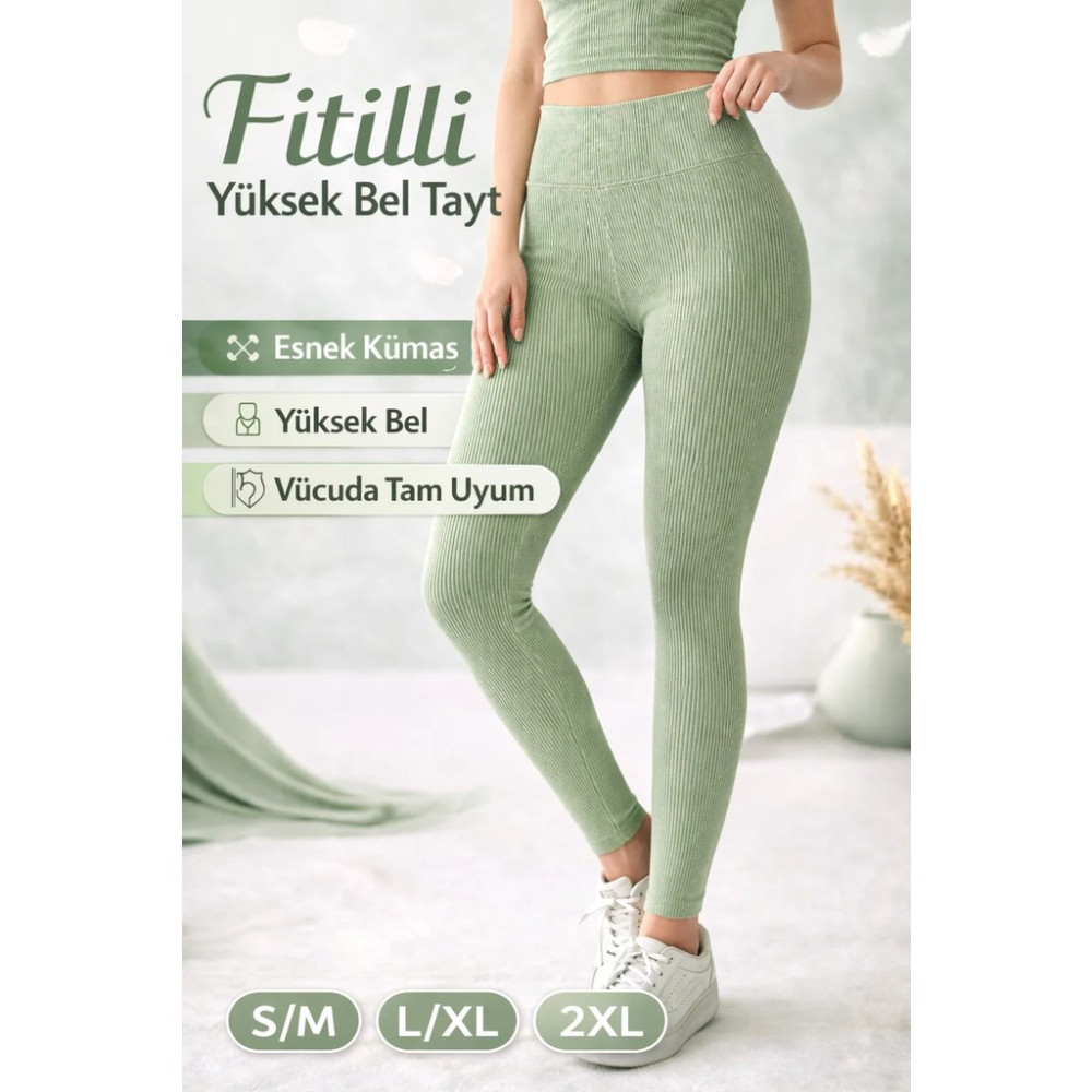 Süsen Lingerie Kadın Yüksek Bel Fitilli Tayt, Kadın Yeşil Yüksek Bel Tayt Tayt Fiyatı
