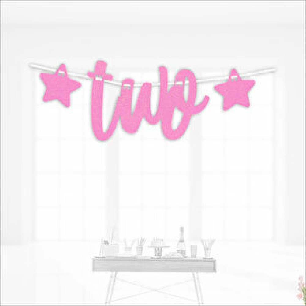 SüSLe Bebek ve Parti 2 Yaş Yıldızlı Two Yazı, 90 Cm - Pembe Yaş Günü & Parti Fiyatı