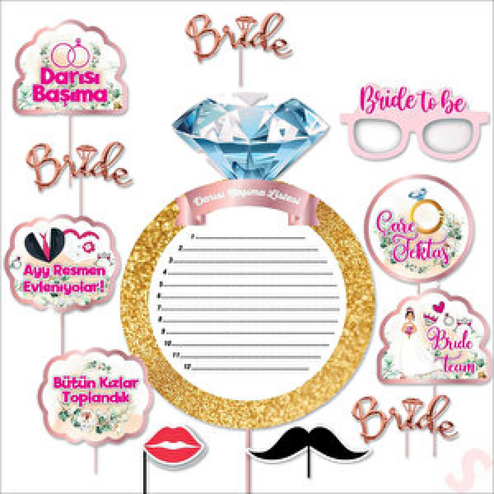 SüSLe Bebek ve Parti Bride To Be Konuşma Balonu Seti, 12 Parça Yaş Günü & Parti Fiyatı