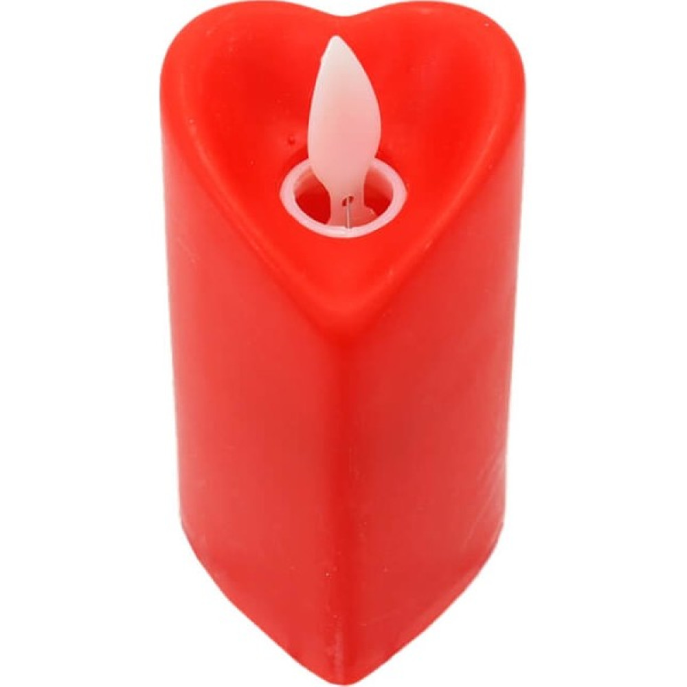 Süsle Bebek ve Parti Hareketli Alev Pilli Led Kalp MuM, 9 cm x 5 cm - Kırmızı - 1 Adet Dekoratif Mum Fiyatı