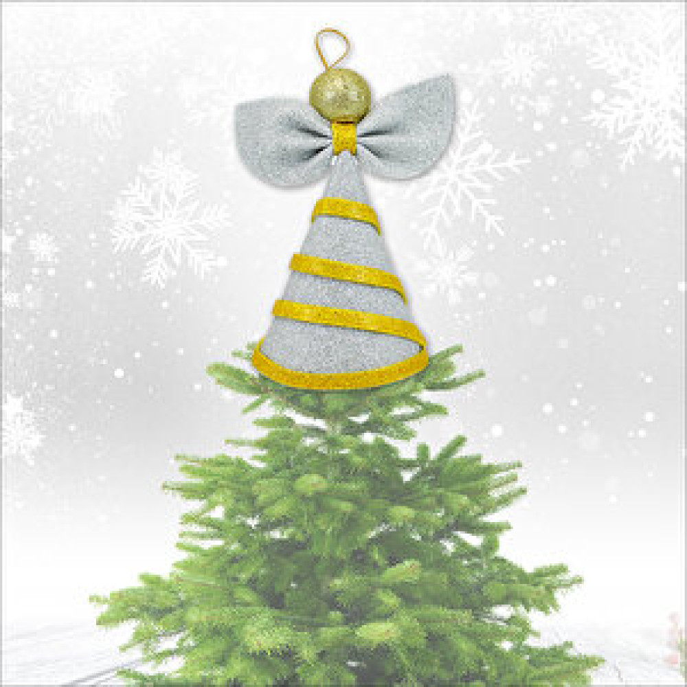 SüSLe Bebek ve Parti Yılbaşı Ağacı Simli Eva Külah Tepelik, 14cm X 9cm - Gümüş Yaş Günü & Parti Fiyatı