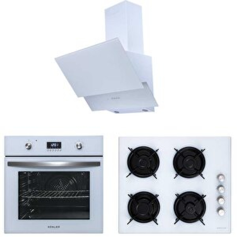 Süsler 3'lü Beyaz Cam Ankastre Set Turbolu 3324 Davlumbaz - 2238 Ocak - 1321 Turbo Fırın Ankastre Setler Fiyatı