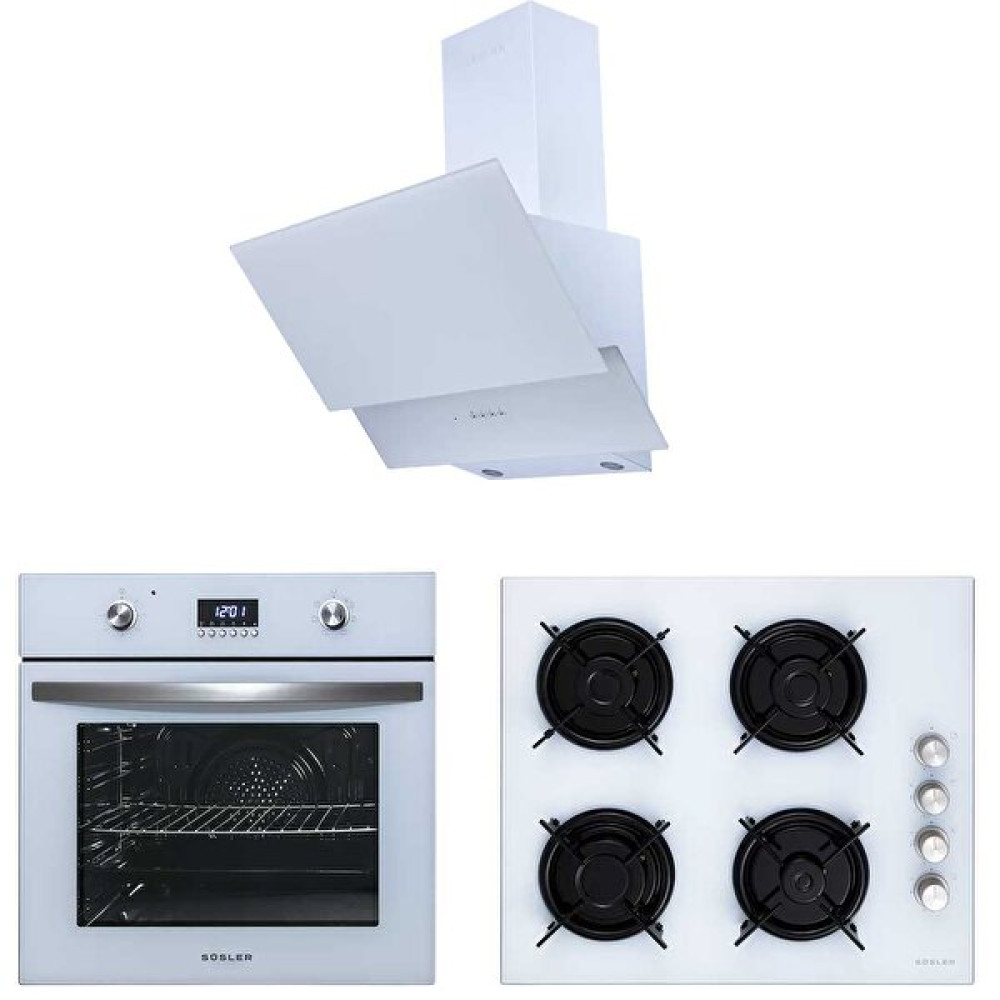 Süsler Turbolu 3'lü Beyaz Cam Ankastre Set ( 3324 - 2238 - 1321 ) Ankastre Setler Fiyatı
