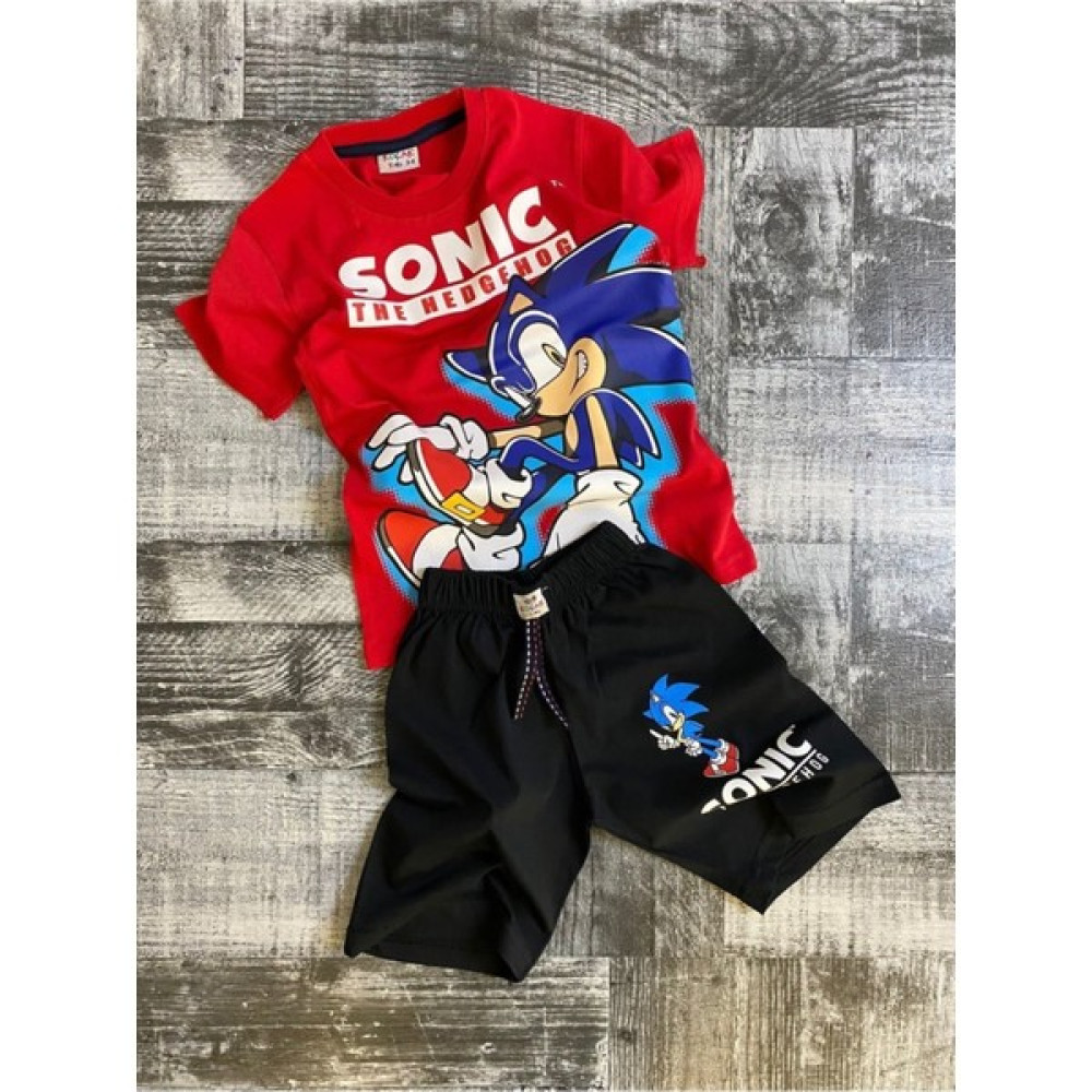 Süslü Kids Erkek Çocuk Yazlık Şortlu Sonic Alt Üst Takım Erkek Çocuk Giyim Takımı Fiyatı