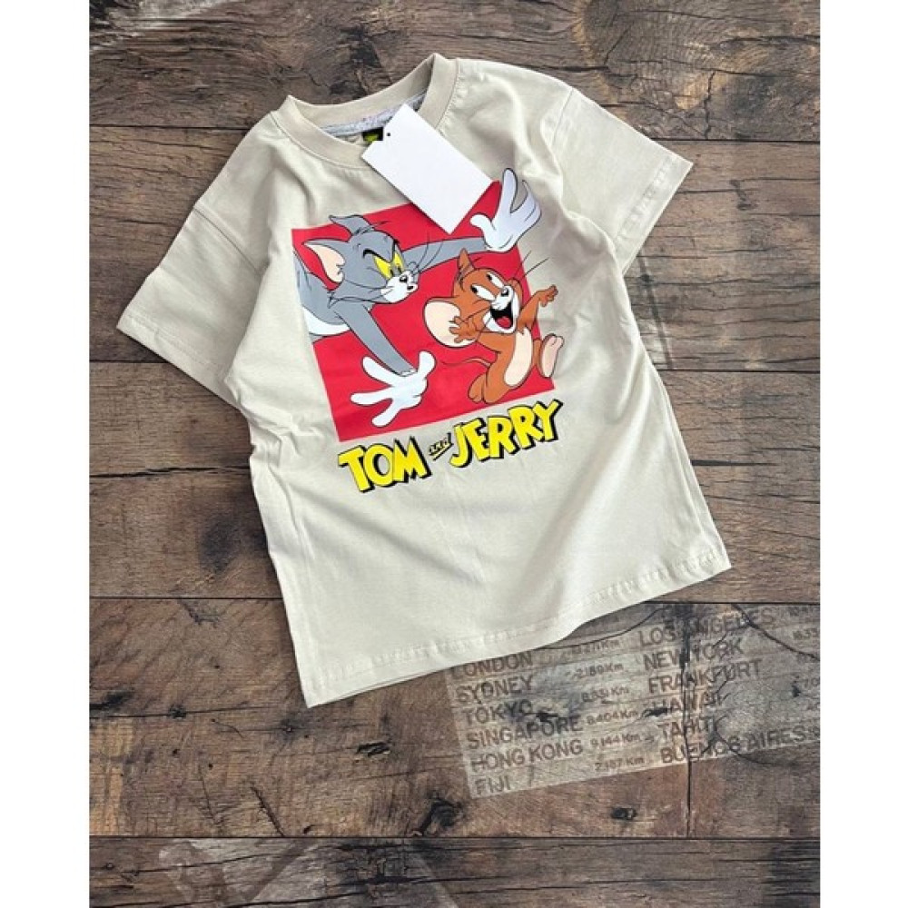 Süslü Kids Tom ve Jerry Baskılı Unisex Çocuk Tişört 3-11 Yaş Erkek Çocuk T-shirt Fiyatı