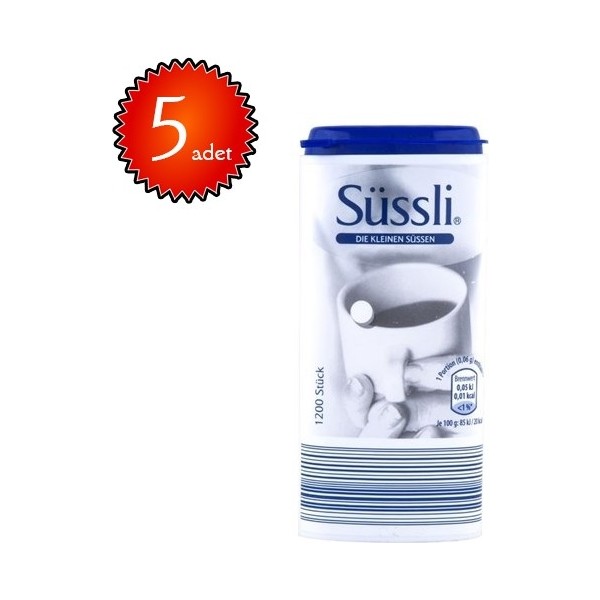 Süssli Tatlandırıcı 1.200 Tablet x 5'li 100 gr Diğer Fiyatı