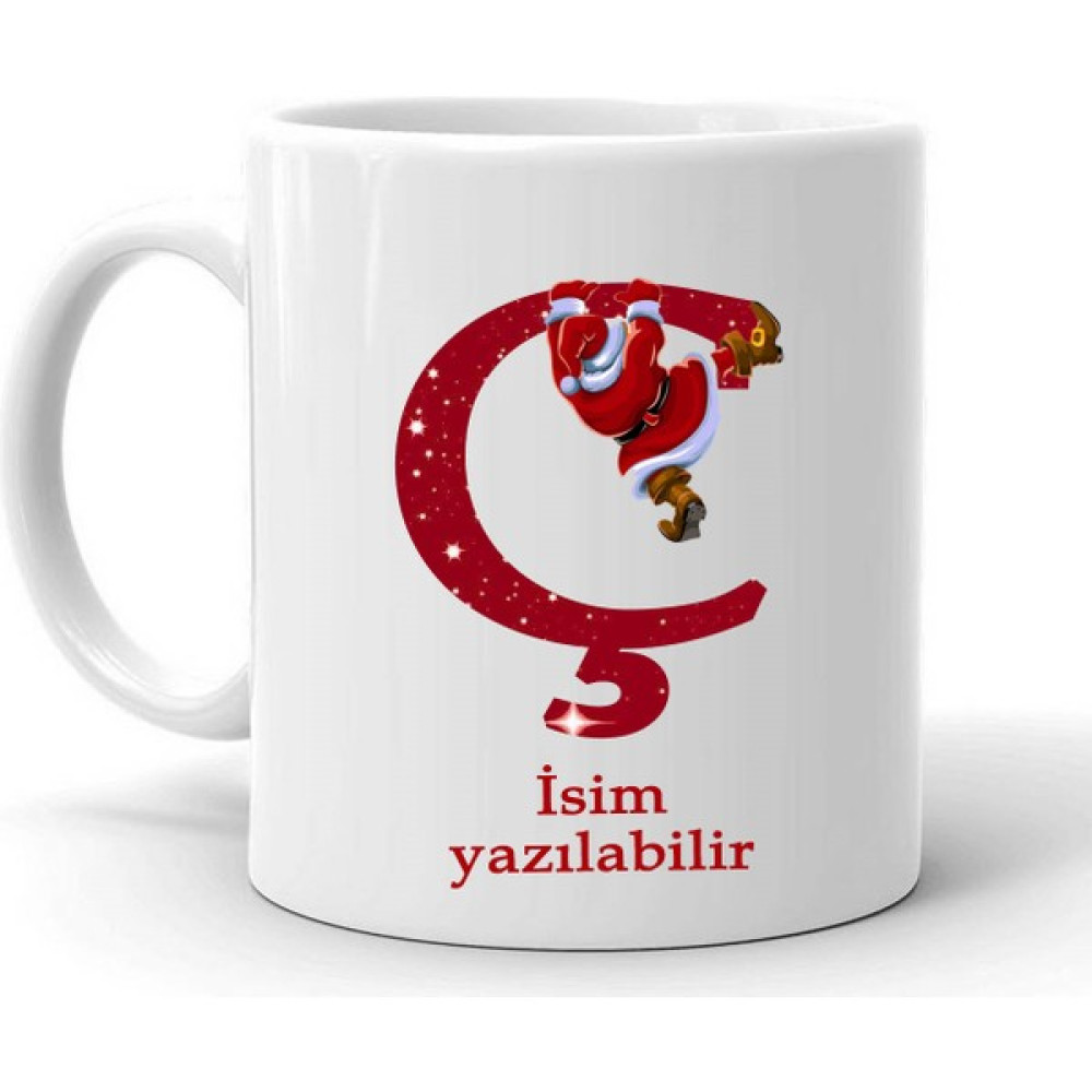 SÜSSLÜDÜŞLER Yeni Yıl Noel Baba Temalı " Ç " Harf ve Isim Yazılabilir Kişiye Özel Kupa Bardak Oto Boyaları Fiyatı