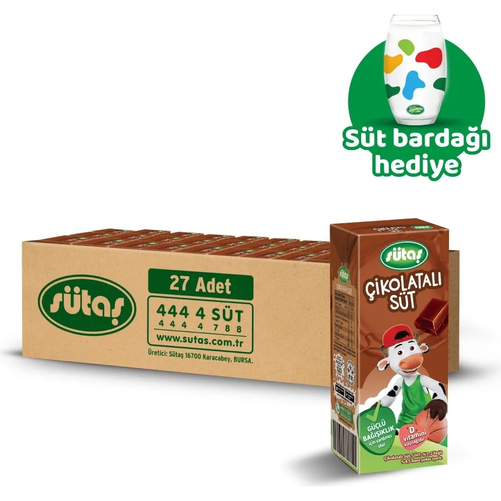 Sütaş Çikolatalı Süt 200 ml 27 Adet Çocuklar İçin Güçlü Bağışıklık Destekleyici Diğer Fiyatı