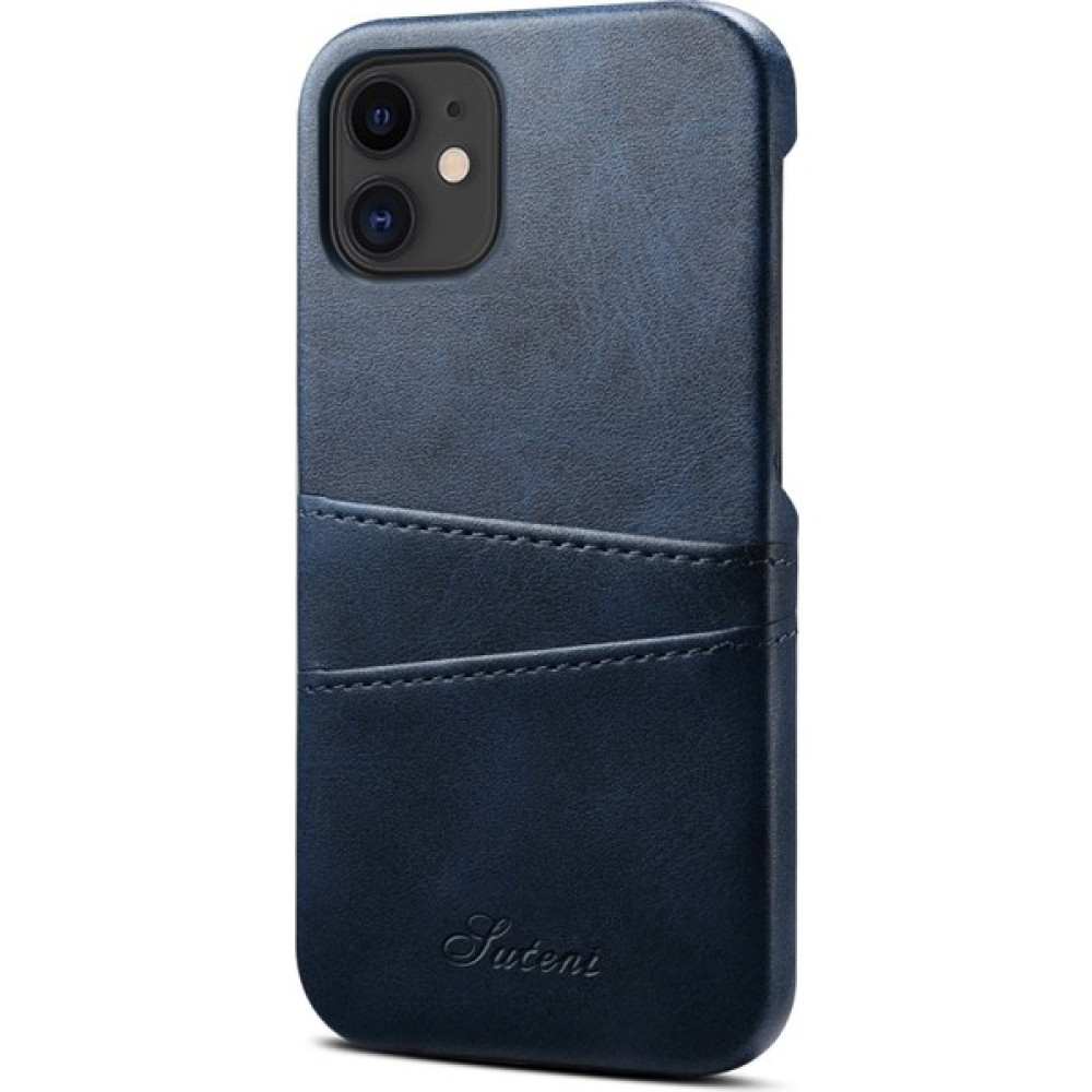 Sutenı Apple iPhone 12 Pro Için 015 Serisi Kartlıklı Çizilmeye Dayanıklı Sert Pc + Pu Deri Telefon Kılıfı - Mavi (Yurt Dışından) Cep Telefonu Kılıfı Fiyatı