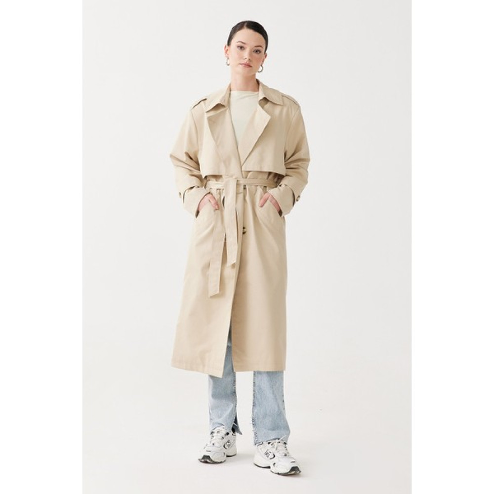 Suud Collection Bej Oversize Vintage Trençkot Kadın Trençkot Fiyatı