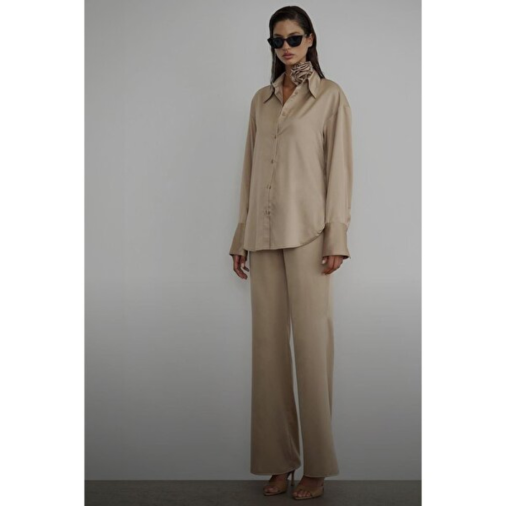 Suud Collection Camel Naomi Saten Gömlek Kadın Gömlek Fiyatı