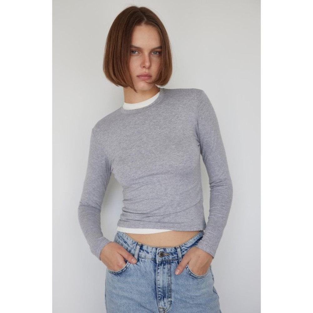 Suud Collection Gri Kate Slim Bluz Bluz Fiyatı