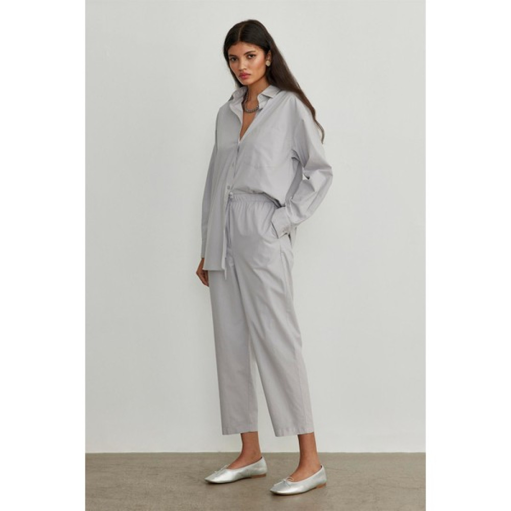 Suud Collection Gri Slouchy Fit Beli Lastikli Pantolon Kadın Pantolon Fiyatı