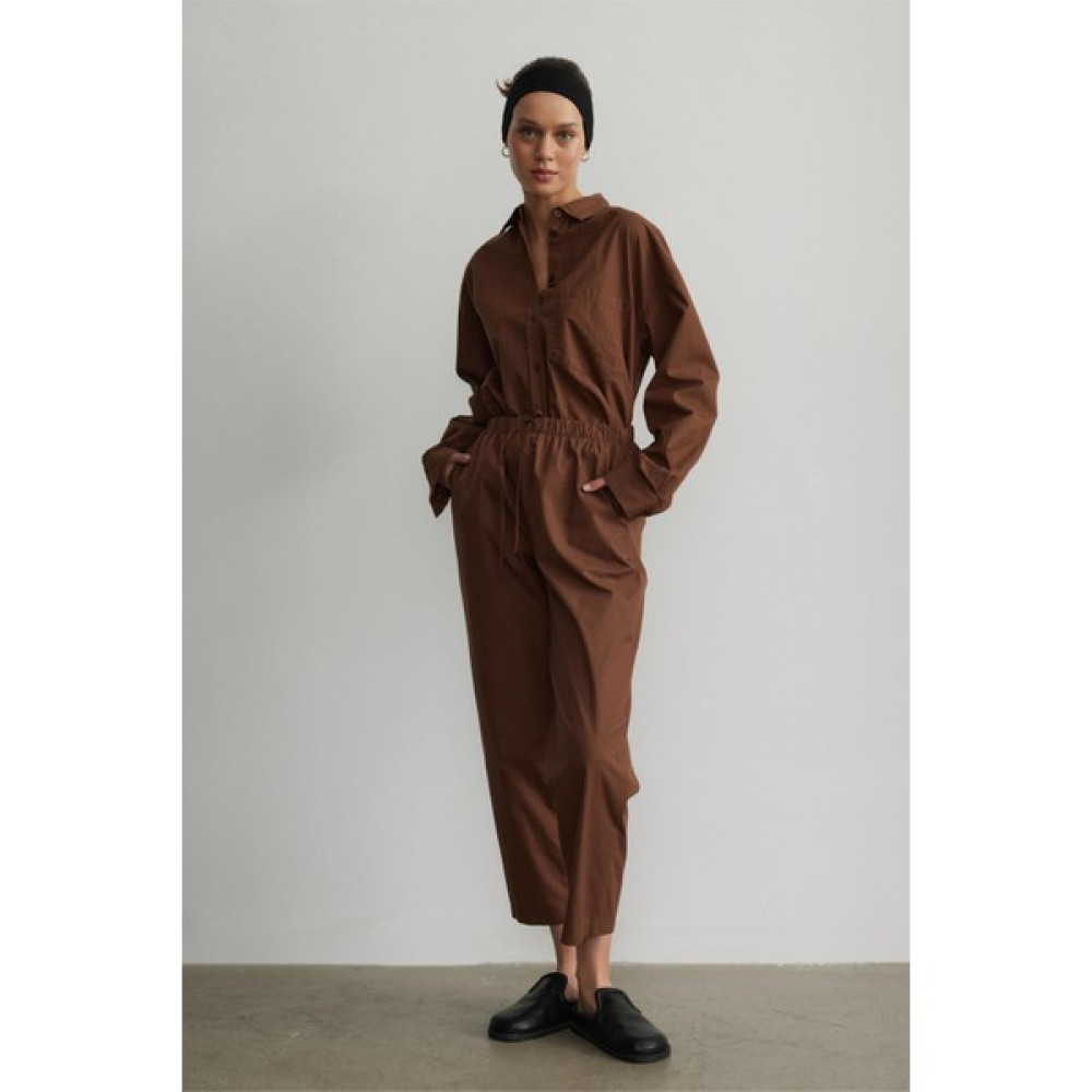 Suud Collection Kahverengi Slouchy Fit Beli Lastikli Pantolon Kadın Pantolon Fiyatı